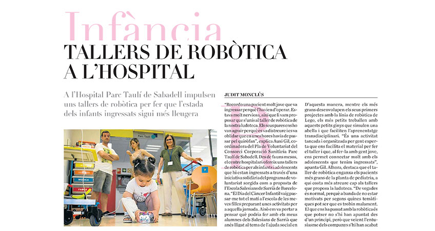 Talleres de robótica en el diario ARA
